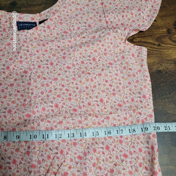 Vtg Liz Claiborne Sport Ditzy Floral Maxi Dress 16 Flutter Sleeve Ethereal - Picture 9 of 11